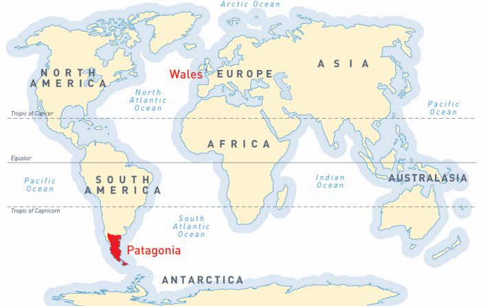 Cymru map, Patagonia